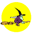 WITCH FLYING ON A BROOM